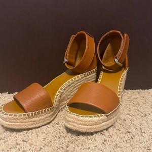 FRANCO SARTO ESPADRILLE WEDGES TAN SIZE 5.5